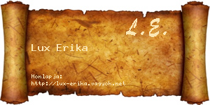 Lux Erika névjegykártya